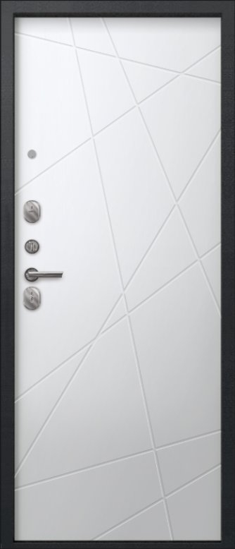 Товар Дверь A-03 черный сатин - кашемир белый DIS007331