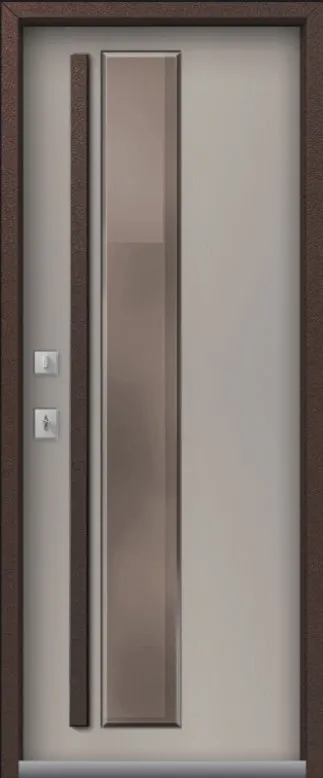 Товар Дверь Термо Premium 4 Шоколад Муар - Кашемир Грей мех.защелка DIS007387